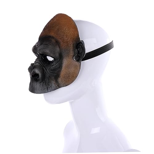 NOLITOY Kostüm Co Tiermaske Gruselige Maske Affen Kostüm Maske Tier Kostüm Requisiten Schimpansenkopfmaske Gorilla-maske Pu-tier Gorilla-kopfmaske Schwarze Affenkostüm Halloween Unheimlich von NOLITOY