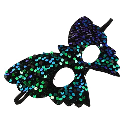 NOLITOY Maske Mardi Gras Mask Pailletten Green von NOLITOY