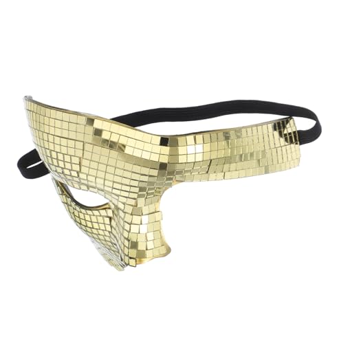 NOLITOY Masquerade Halbgesichtsmaske Gold Glitzernd Reflektierend Leicht Atmungsaktiv Für Halloween Kostüm Party Festival Disco Ball Accessoire NOLITOY Masquerade Halbgesichtsmaske Gold Glitzernd Reflektierend Leicht Atmungsaktiv Für Halloween Kostüm Party Festival Disco Ball Accessoire von NOLITOY