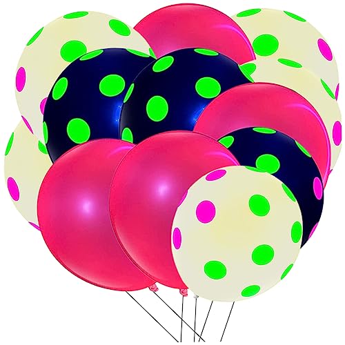 NOLITOY Neonballons Mit Fluoreszierenden Punkten Latexballons Für Glow Parties Hochzeiten Geburtstagsfeiern Und Besondere Anlässe Leuchtende Ballons Im Dunkeln von NOLITOY