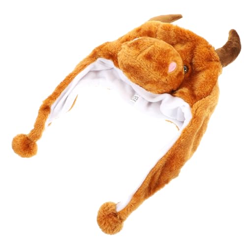 NOLITOY Plüsch Kuh Hut mit Beweglichen Ohren Lustiger Faschingshut für Karneval Cosplay und Partys Leichte Tierohren Mütze Braune Kuscheltier Kopfbedeckung NOLITOY Plüsch Kuh Hut mit Beweglichen Ohren Lustiger Faschingshut für Karneval Cosplay und Partys Leichte Tierohren Mütze Braune Kuscheltier Kopfbedeckung von NOLITOY