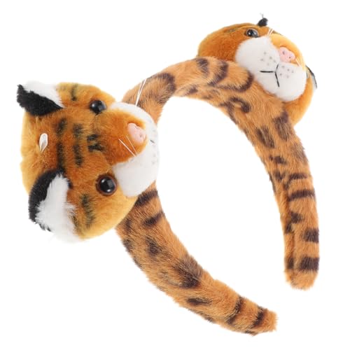 NOLITOY Plüsch-Tiger-Stirnband Halloween-Haarband Halloween Stirnband Tigerkostüm kosmetik haarband plüsch haarband Stirnbänder für die Hautpflege Plüsch-Make-up-Stirnbänder Plastik Coffee von NOLITOY