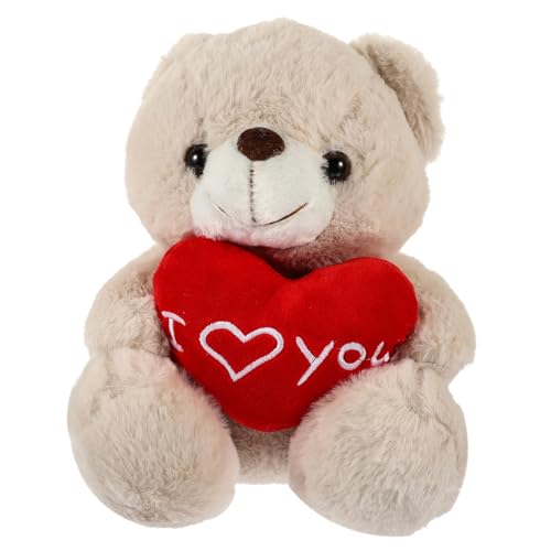 NOLITOY Plüschbär Kuscheltier mit Herz Weicher Kleiner Teddybär aus Hochwertiger Füllung Dekoratives Stofftier Gemütliches Kissen für Freundin NOLITOY Plüschbär Kuscheltier mit Herz Weicher Kleiner Teddybär aus Hochwertiger Füllung Dekoratives Stofftier Gemütliches Kissen für Freundin von NOLITOY