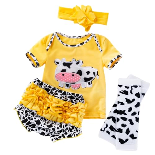NOLITOY Reborn Doll Kleidung Teilig Gelb Kuhmuster Kurzarm Shirt Hose Strumpfhose für Puppen Geeignet Atmungsaktiv Pflegeleicht für Neugeborenenfotografie und Spiel NOLITOY Reborn Doll Kleidung Teilig Gelb Kuhmuster Kurzarm Shirt Hose Strumpfhose für Puppen Geeignet Atmungsaktiv Pflegeleicht für Neugeborenenfotografie und Spiel von NOLITOY