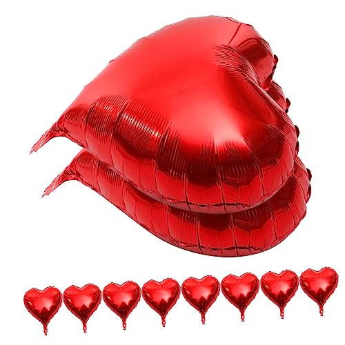 NOLITOY Rote Herzballons Aluminiumfolienballons Für Partydekoration Hochzeit Valentinstag Geburtstagsfeier Festlichkeiten Luftballons Herzform von NOLITOY