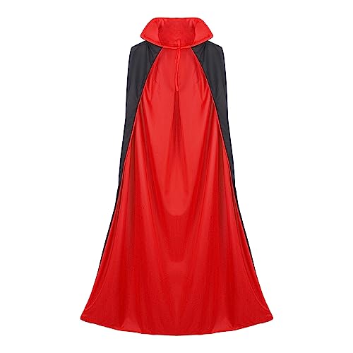 NOLITOY Vampir Umhang, Halloween Schwarz Rot Doppelseitig Mit Erwachsener, Hexenumhang Für Halloween Kostüm Damen & Herren von NOLITOY