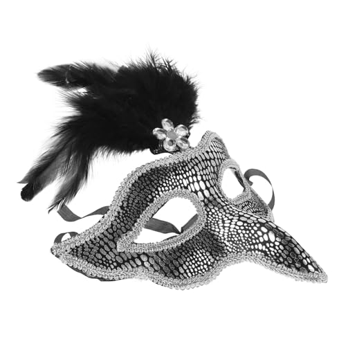 NOLITOY Venezianische Maske Damen PVC Kanten Halbgesichts Maske für Maskenball Halloween Party Ball Cosplay Auffällige Federmaske für Festliche Auftritte und Kostüme NOLITOY Venezianische Maske Damen PVC Kanten Halbgesichts Maske für Maskenball Halloween Party Ball Cosplay Auffällige Federmaske für Festliche Auftritte und Kostüme von NOLITOY
