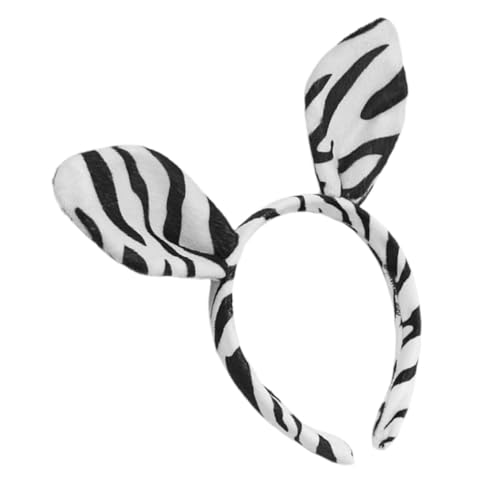 NOLITOY Zebra Stirnband Cartoon Stirnband Halloween Nasen Zebra Ohr Stirnband Ohren Stirnband Kostüm Cosplay Kopfbedeckung Tierkostüm Stirnbänder Leoparden Schmuck Leoparden von NOLITOY