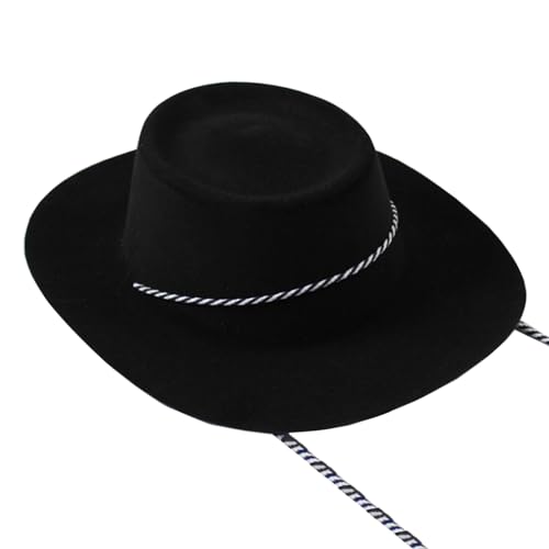 NOLOWY Role Play Magician Hat Flat Top Hat For Adult Round Hat MagicsShow Headwear Maskerades Headwear Man Gentleman Hat von NOLOWY