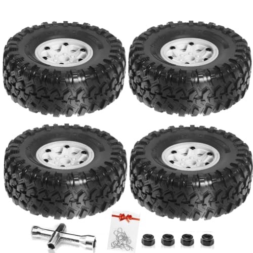 NONDK Beadlock-Reifen-Set aus Metall, 135 mm und 2,2 Zoll (5,6 cm) für Rankhilfe mit Fernbedienung 1/10 für Axial SCX10 Wraith RR10 Capra TRX4 YK4082 von NONDK