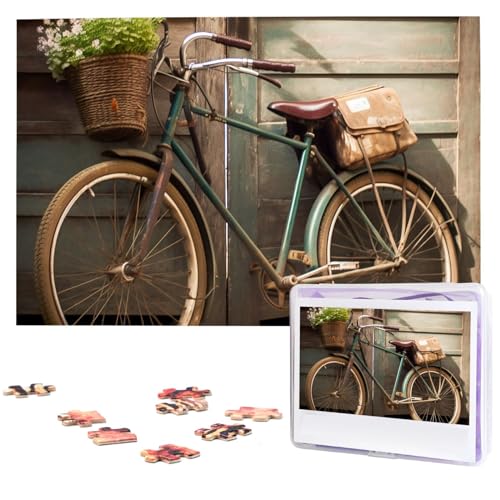 1000-teiliges Puzzle für Erwachsene, herausforderndes Puzzle für Spielabende, Geschenke, personalisiertes Bilderpuzzle, Vintage-Fahrrad, benutzerdefiniertes Holzpuzzle für Familie, fertige Größe 74,9 von NONHAI
