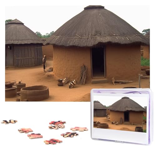 1000-teiliges Puzzle für Erwachsene, herausforderndes Puzzle für Spielabende, Geschenke, personalisiertes Bilderpuzzle, traditionelles Gehäuse in Ghana, individuelles Holzpuzzle für Familie, fertige von NONHAI