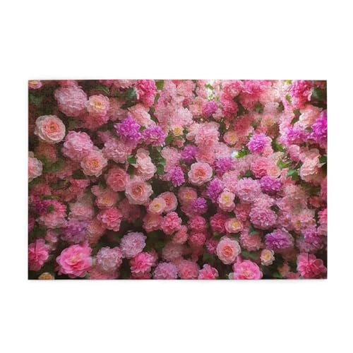 1000-teiliges Puzzle für Erwachsene, personalisiertes Bildpuzzle, rosa Blume, Wand, individuelles Holzpuzzle für Familie, Geburtstag, Hochzeit, Spielabende, Geschenke, 74,9 x 50 cm von NONHAI