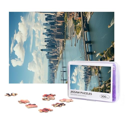 300-teiliges Puzzle für Erwachsene, herausforderndes Puzzle für Spielabende, Geschenke, personalisiertes Bild, Penthouse, Blick über New York, Manhattan, individuelles Holzpuzzle für Familie, fertige von NONHAI