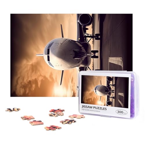 300-teiliges Puzzle für Erwachsene, herausforderndes Puzzle für Spielabende, Geschenke, personalisiertes Bild, Puzzle, Flugzeug, benutzerdefiniertes Holzpuzzle für Familie, fertige Größe 38,1 x 25,9 von NONHAI