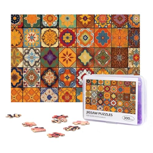 300-teiliges Puzzle für Erwachsene, herausforderndes Puzzle für Spielabende, Geschenke, personalisiertes Bild, Puzzle, Gruppe von marokkanischen geometrischen, benutzerdefinierten Holzpuzzles für von NONHAI