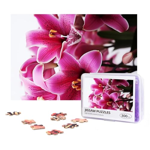 300-teiliges Puzzle für Erwachsene, herausforderndes Puzzle für Spielabende, Geschenke, personalisiertes Bild, Puzzle, Lilienblumen, benutzerdefiniertes Holzpuzzle für Familie, fertige Größe 38,1 x von NONHAI