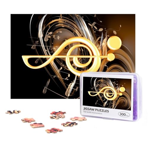 300-teiliges Puzzle für Erwachsene, herausforderndes Puzzle für Spielabende, Geschenke, personalisiertes Bild, Puzzle, Musiknote, benutzerdefiniertes Holzpuzzle für Familie, fertige Größe 38,1 x 25,9 von NONHAI