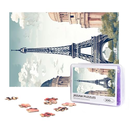 300-teiliges Puzzle für Erwachsene, herausforderndes Puzzle für Spielabende, Geschenke, personalisiertes Bild, Puzzle, Paris-Sehenswürdigkeiten, Muster, benutzerdefiniertes Holzpuzzle für Familie, von NONHAI