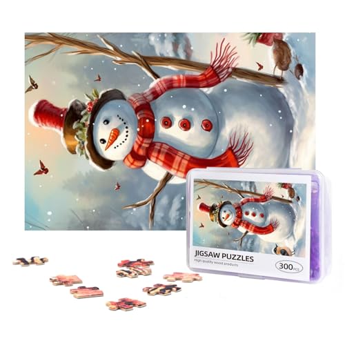 300-teiliges Puzzle für Erwachsene, herausforderndes Puzzle für Spielabende, Geschenke, personalisiertes Bild, Puzzle, Schneemann, Weihnachten, benutzerdefiniertes Holzpuzzle für Familie, fertige von NONHAI