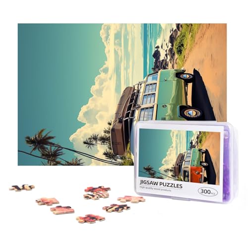 300-teiliges Puzzle für Erwachsene, herausforderndes Puzzle für Spielabende, Geschenke, personalisiertes Bild, Puzzle, Sommer, Roadtrip, individuelles Holzpuzzle für Familie, fertige Größe 38,1 x 25,9 von NONHAI