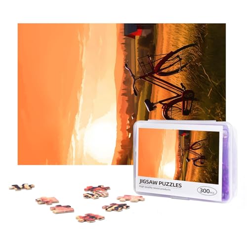 300-teiliges Puzzle für Erwachsene, herausforderndes Puzzle für Spielabende, Geschenke, personalisiertes Bild, Puzzle, Sonnenuntergang, ländliche Ansicht, individuelles Holzpuzzle für Familie, fertige von NONHAI