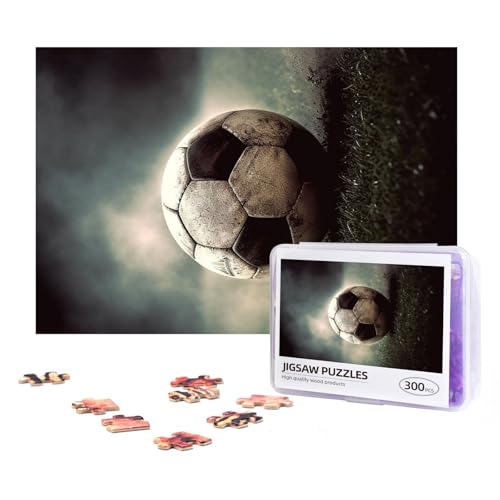 300-teiliges Puzzle für Erwachsene, herausforderndes Puzzle für Spielabende, Geschenke, personalisiertes Bild, Puzzle, Sport, Fußball, benutzerdefiniertes Holzpuzzle für Familie, fertige Größe 38,1 x von NONHAI