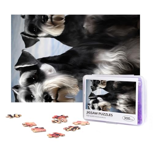 300-teiliges Puzzle für Erwachsene, herausforderndes Puzzle für Spielabende, Geschenke, personalisiertes Bild, Puzzle, Tierschnauzer, Hund, benutzerdefiniertes Holzpuzzle für Familie, fertige Größe von NONHAI