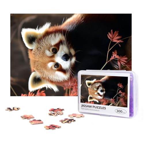 300-teiliges Puzzle für Erwachsene, herausforderndes Puzzle für Spielabende, Geschenke, personalisiertes Bild, Puzzle, rote Pandas, benutzerdefiniertes Holzpuzzle für Familie, fertige Größe 38,1 x von NONHAI