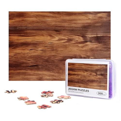 300-teiliges Puzzle für Erwachsene, herausforderndes Puzzle für Spielabende, Geschenke, personalisiertes Bild, braune Holzmaserung, benutzerdefiniertes Holzpuzzle für Familie, fertige Größe 38,1 x von NONHAI