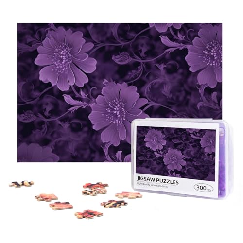 300-teiliges Puzzle für Erwachsene, herausforderndes Puzzle für Spielabende, Geschenke, personalisiertes Bilderpuzzle, lila, benutzerdefiniertes Holzpuzzle für Familie, fertige Größe 38,1 x 25,9 cm von NONHAI