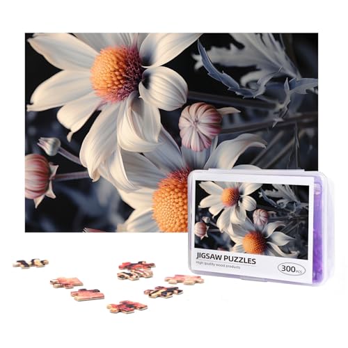 300-teiliges Puzzle für Erwachsene, herausforderndes Puzzle für Spielabende, Geschenke, personalisiertes Bilderpuzzle, moderne Blumenmalerei, individuelles Holzpuzzle für Familie, fertige Größe 38,1 x von NONHAI