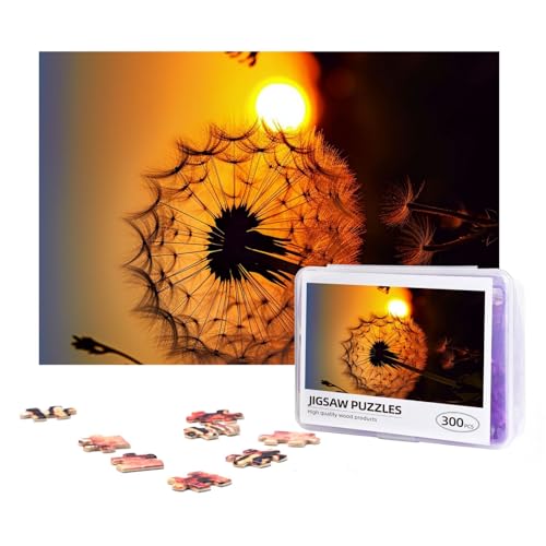 300-teiliges Puzzle für Erwachsene, herausforderndes Puzzle für Spieleabende, Geschenke, personalisiertes Bild, Puzzle, Sonnenuntergang, Löwenzahn, benutzerdefiniertes Holzpuzzle für Familie, fertige von NONHAI