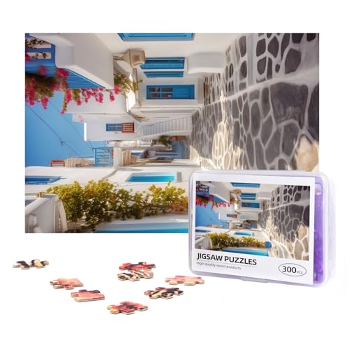 300-teiliges Puzzle für Erwachsene, herausforderndes Puzzle für Spieleabende, Geschenke, personalisiertes Bilderpuzzle, Griechenland, Straße, benutzerdefiniertes Holzpuzzle für Familie, fertige Größe von NONHAI