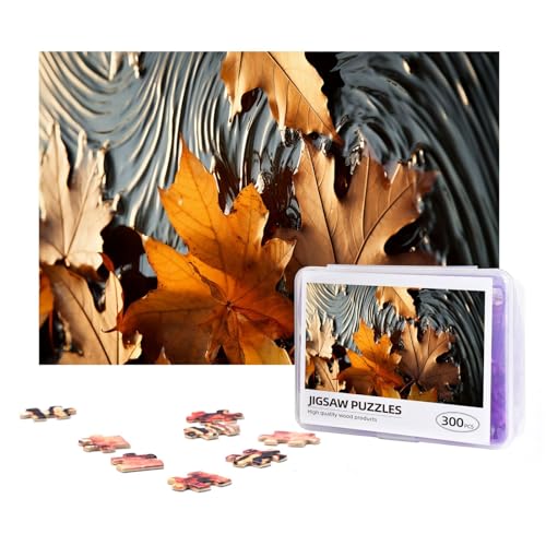 300-teiliges Puzzle für Erwachsene, herausforderndes Puzzle für Spieleabende, Geschenke, personalisiertes Bilderpuzzle, Herbstblätter, benutzerdefiniertes Holzpuzzle für Familie, fertige Größe 38,1 x von NONHAI