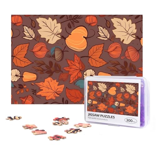 300-teiliges Puzzle für Erwachsene, herausforderndes Puzzle für Spieleabende, Geschenke, personalisiertes Bildpuzzle, Herbst-Holzpuzzle für Familie, fertige Größe 38,1 x 25,9 cm von NONHAI