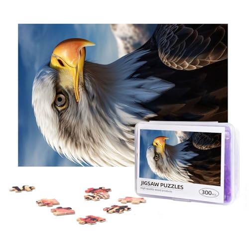 300-teiliges Puzzle für Erwachsene, herausforderndes Puzzle für Spieleabende, Geschenke, personalisiertes Bildpuzzle, amerikanischer Weißkopfseeadler, benutzerdefiniertes Holzpuzzle für Familie, von NONHAI