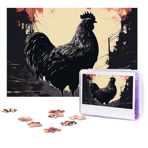 300-teiliges Puzzle für Erwachsene, personalisiertes Bilderpuzzle, Bauernhaus, Huhn, individuelles Holzpuzzle für Familie, Geburtstag, Hochzeit, Spielabende, Geschenke, 38,1 x 25,9 cm von NONHAI