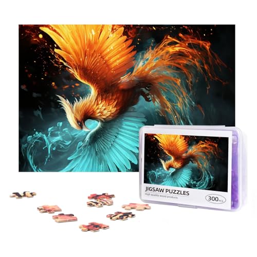 300-teiliges Puzzle für Erwachsene, personalisiertes Bildpuzzle, Feuer und Wasser, Phoenix, individuelles Holzpuzzle für Familie, Geburtstag, Hochzeit, Spielabende, Geschenke, 38,1 x 25,9 cm von NONHAI