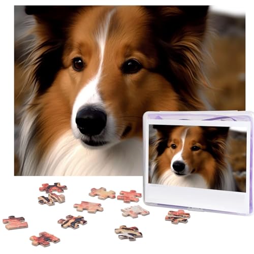 500-teiliges Puzzle für Erwachsene, herausforderndes Puzzle für Spielabende, Geschenke, personalisiertes Bild, Puzzle, Shetland-Schäferhund, benutzerdefiniertes Holzpuzzle für Familie, fertige Größe von NONHAI