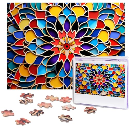 500-teiliges Puzzle für Erwachsene, herausforderndes Puzzle für Spielabende, Geschenke, personalisiertes Bilderpuzzle, marokkanische Farbe, benutzerdefiniertes Holzpuzzle für Familie, fertige Größe von NONHAI