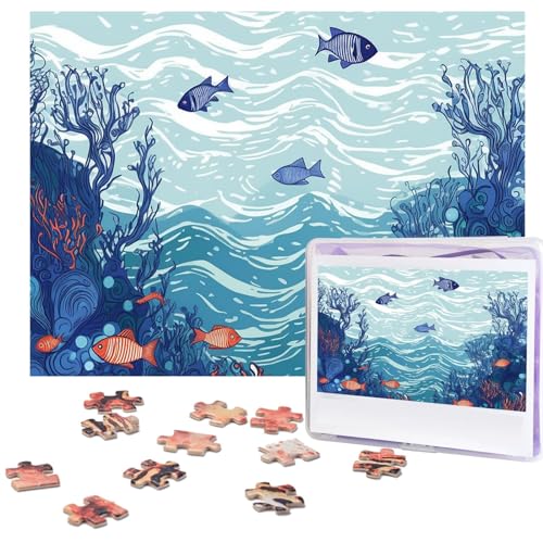 500-teiliges Puzzle für Erwachsene, personalisiertes Bildpuzzle, Ozean, Wasserlandschaft, individuelles Holzpuzzle für Familie, Geburtstag, Hochzeit, Spielabende, Geschenke, 51,8 x 38,1 cm von NONHAI