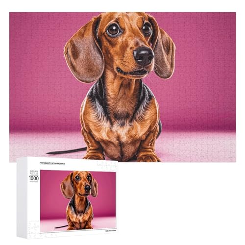 Dackel-Weiner Hunde-Puzzle für Damen und Herren, 1000 Teile, Puzzle für Erwachsene, herausforderndes Puzzle für Familie, Hochzeitsgeschenk von NONHAI