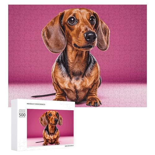 Dackel-Weiner Hunde-Puzzle für Damen und Herren, 500 Teile, Puzzle für Erwachsene, herausforderndes Puzzle für Familie, Hochzeitsgeschenk von NONHAI