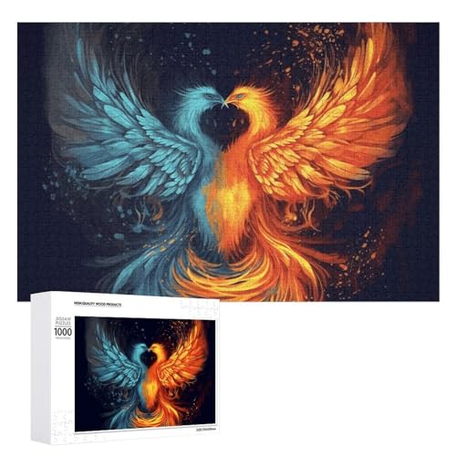 Feuer und Wasser Phoenix Puzzle für Damen und Herren, 1000 Teile, Puzzle für Erwachsene, herausforderndes Puzzle für Familie, Hochzeitsgeschenk von NONHAI