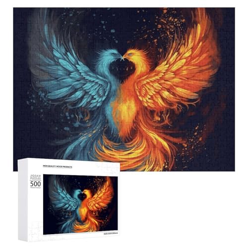 Feuer und Wasser Phoenix Puzzle für Damen und Herren, 500 Teile, Puzzle für Erwachsene, herausforderndes Puzzle für Familie, Hochzeitsgeschenk von NONHAI