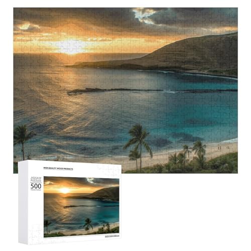 Hawaii-Puzzle mit Sonnenaufgang über Oahu, für Damen und Herren, 500 Teile, Puzzle für Erwachsene, herausforderndes Puzzle für Familie, Hochzeitsgeschenk von NONHAI