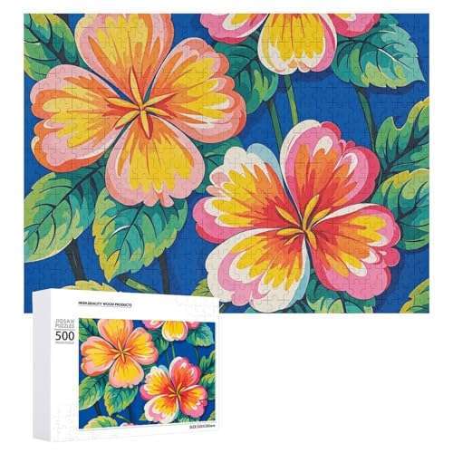 Hawaiianisches Blumendruck-Puzzle für Damen und Herren, 500 Teile, Puzzle für Erwachsene, herausforderndes Puzzle für Familie, Hochzeitsgeschenk von NONHAI