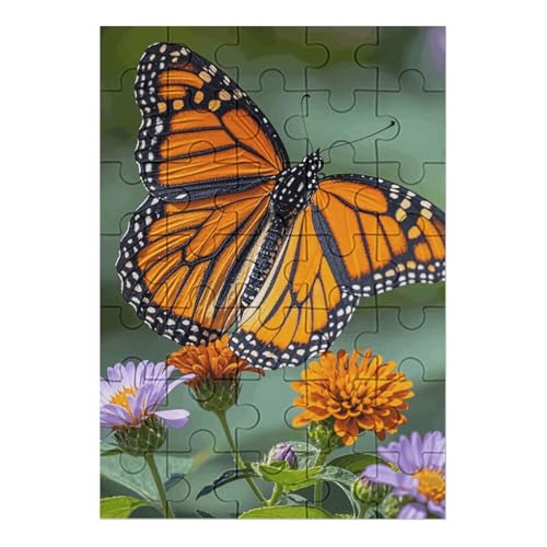 Monarch-Schmetterlinge-Puzzle für Damen und Herren, 35-teiliges Puzzle für Erwachsene, herausforderndes Puzzle für Familie, Hochzeitsgeschenk von NONHAI