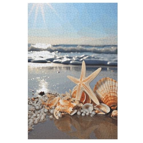 Muscheln am Strand Puzzle für Damen und Herren, 1000 Teile, Puzzle für Erwachsene, herausforderndes Puzzle für Familie, Hochzeitsgeschenk von NONHAI